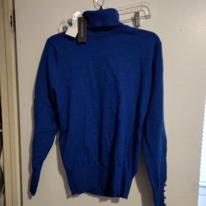 New Cable & Gauge Navy Blue Turtleneck Sweater Size Large
